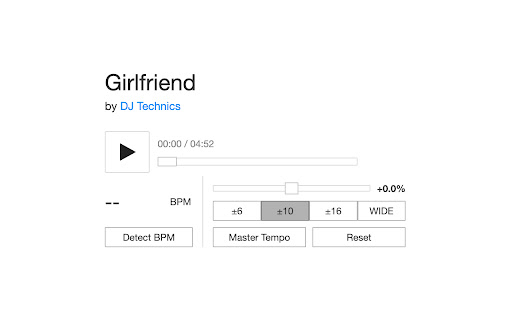 Bandcamp Tempo Adjust screenshot 1