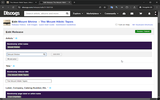 Bandcamp To Discogs screenshot 1