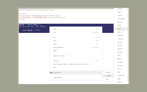 bbCodeInsert screenshot 1