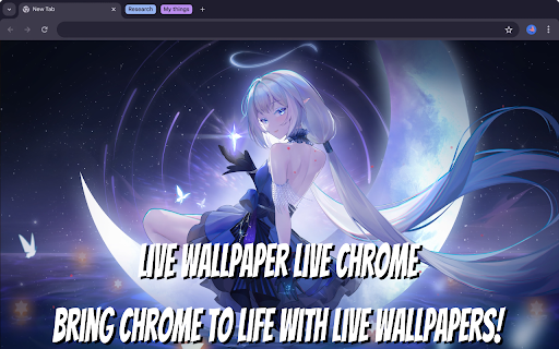 Beautiful Anime Girl Sitting On The Moon Animation Wallpaper screenshot 1