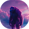bigfoot represented neon glow logo