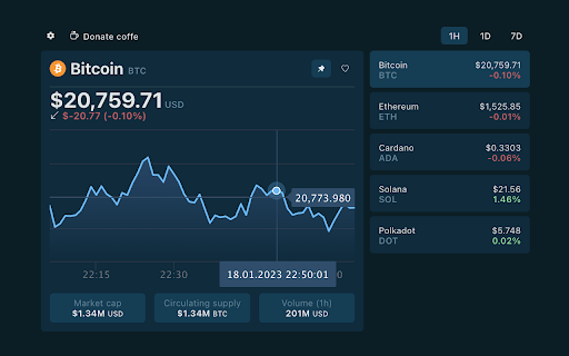 Binance Crypto ticker screenshot 1