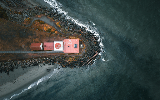 Birds Eye View of Sea Shore and Lighthouse screenshot 1