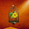 Birds outside flower cages logo