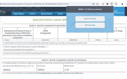 Bizzflo NY NICS Extension screenshot 1