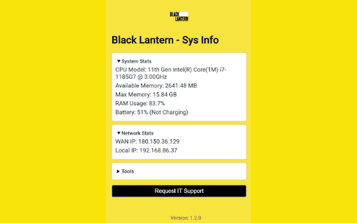Black Lantern - Sys Info screenshot 1