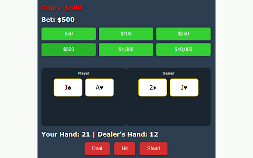 Blackjack Game screenshot 1