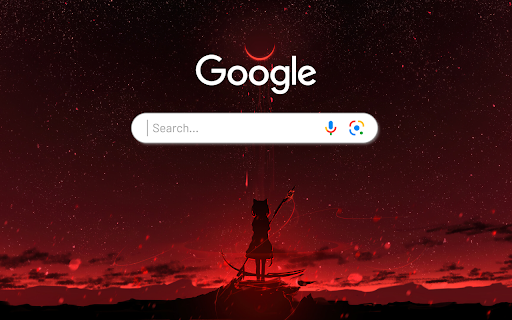 Blood Moon Scenery Anime Girl - Anime Theme screenshot 1