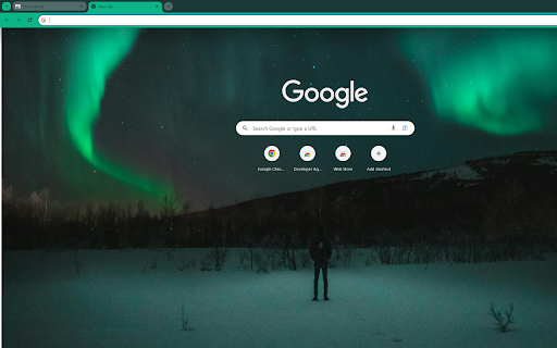 Blue aurora phenomenon in Antarctica theme screenshot 1