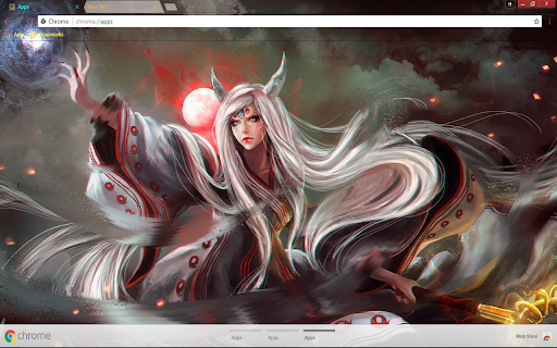 Blue Eyes Girl Horns Kaguya screenshot 1