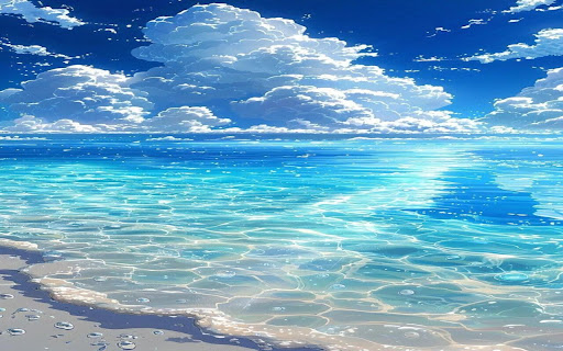 Blue sea in the morning sun wallpaper screenshot 1