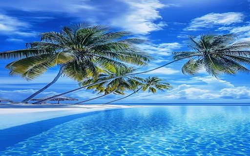 Blue Sea Paradise Wallpaper screenshot 1