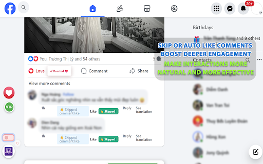 BOOKINGVN - Auto Like & Heart Reaction for Natural Facebook Engagement screenshot 1