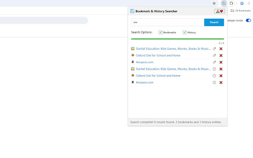 Bookmark & History Quick Search screenshot 1