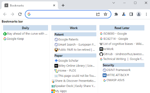 Bookmark List in New Tab screenshot 1