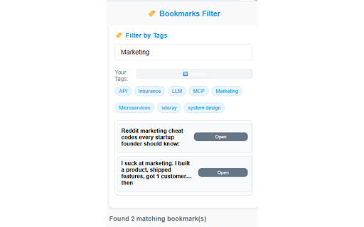 Bookmarks Filter screenshot 1