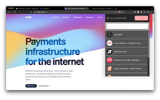 Bookmarks manager screenshot 1