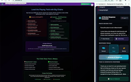 booteek AI - Restaurant & Hospitality AI Assistant screenshot 1
