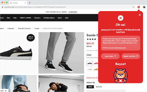 Boycat Extension screenshot 1