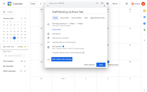 Brave Talk for Calendars screenshot 1