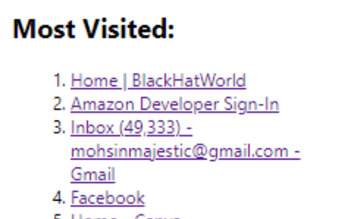 Browser History screenshot 1