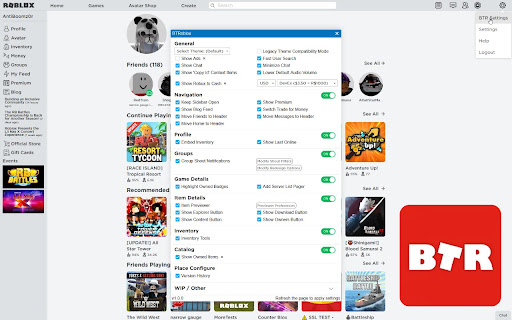 BTRoblox Plus - Upgrade Your Roblox screenshot 1