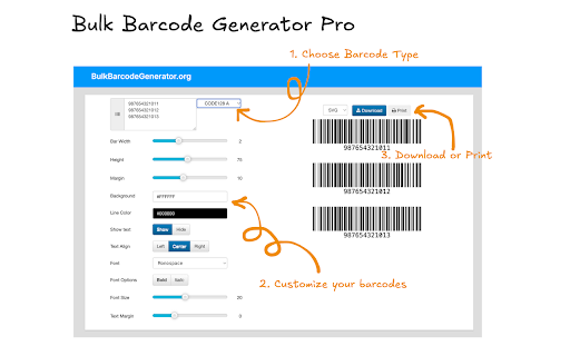 Bulk Barcode Generator Pro - Free Online Tool screenshot 1