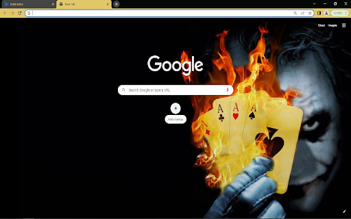 Burning Poker Joker Browser Theme screenshot 1