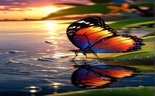 Butterfly on water wallpaper screenshot 1