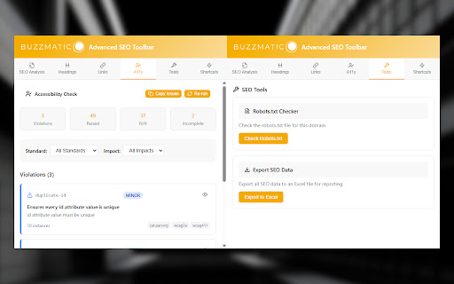 Buzzmatic Advanced SEO-Toolbar screenshot 1