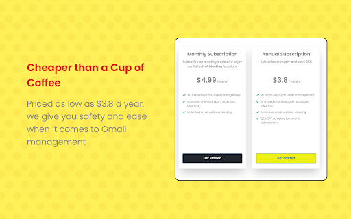 BYE! Gmail Extension screenshot 1