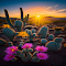Cactus flower in full bloom wallpaper logo