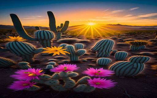 Cactus flower in full bloom wallpaper screenshot 1