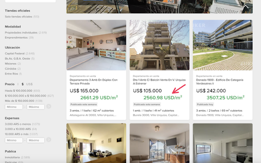 Calculadora de Precio por m² en Mercado Libre screenshot 1