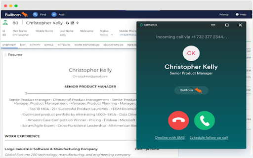 CallMantra Chrome Extension screenshot 1