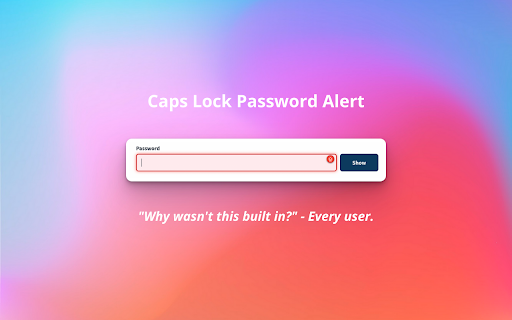 Caps Lock Password Alert screenshot 1