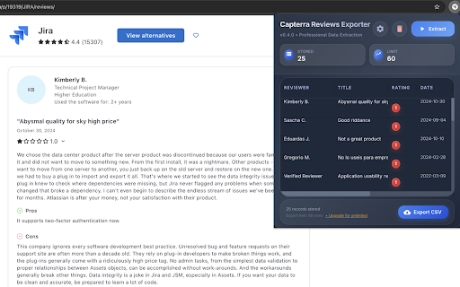 Capterra Reviews Exporter screenshot 1