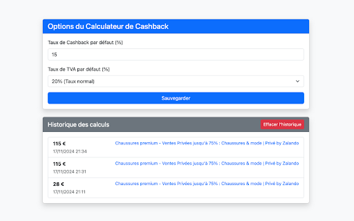 CashbackCalc screenshot 1