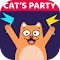 Cat's Party Game - Help the cat reach the rooftop party! logo
