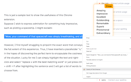 Celerity-AI Text Enhancer screenshot 1