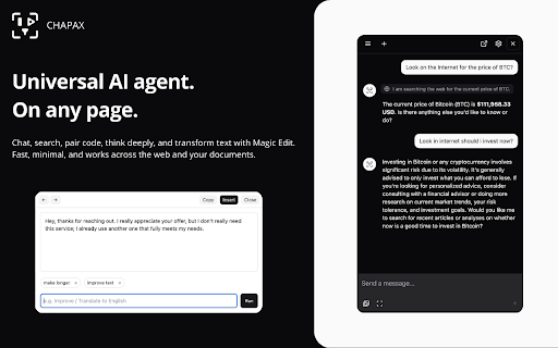 Chapax - Universal AI agent screenshot 1