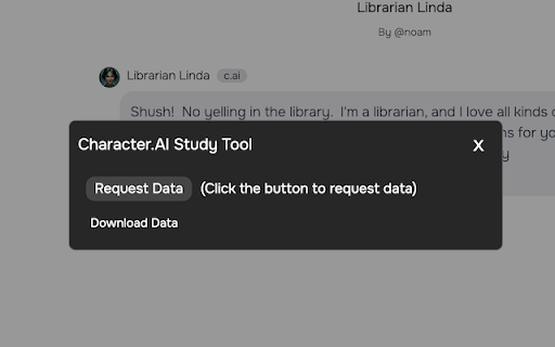 Character.AI Data Donation Tool screenshot 1