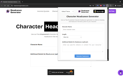 Character Headcanon Generator screenshot 1