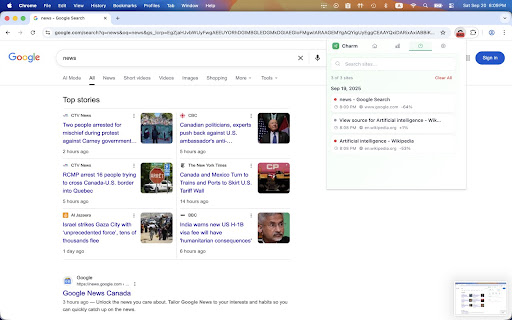 Charm: Your Browser's Wellness Monitor screenshot 1
