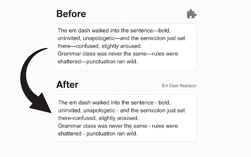ChatGPT Em Dash Replacer screenshot 1