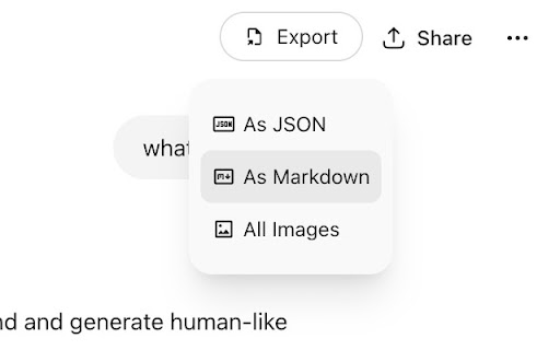 ChatGPT export, Markdown, JSON, images - ChatGPT Mods screenshot 1