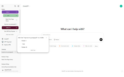 ChatGPT Folders screenshot 1