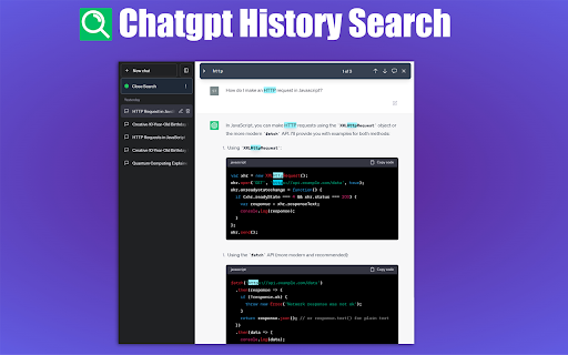 ChatGPT History Search screenshot 1