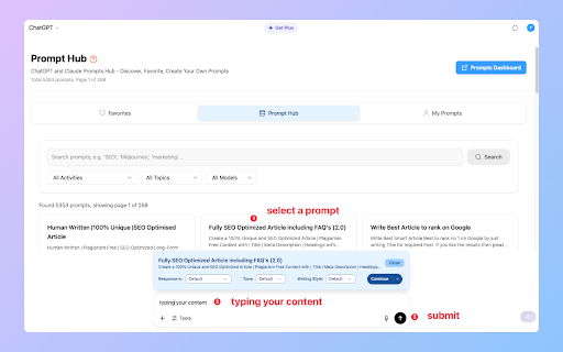 ChatGPT Prompts Hub screenshot 1