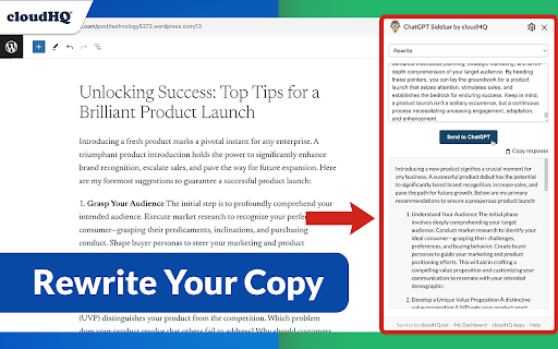 ChatGPT Sidebar by cloudHQ screenshot 1